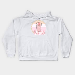 Pink Milk Foodies Kids Hoodie